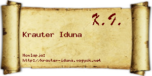 Krauter Iduna névjegykártya